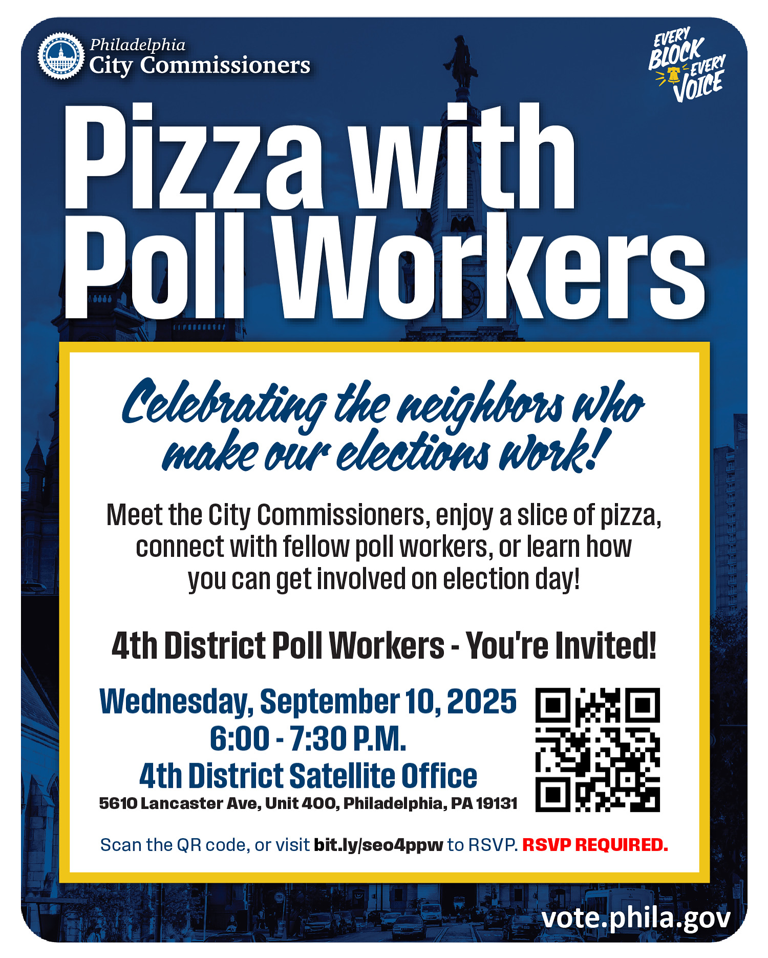 4th District Pizza With Poll Workers