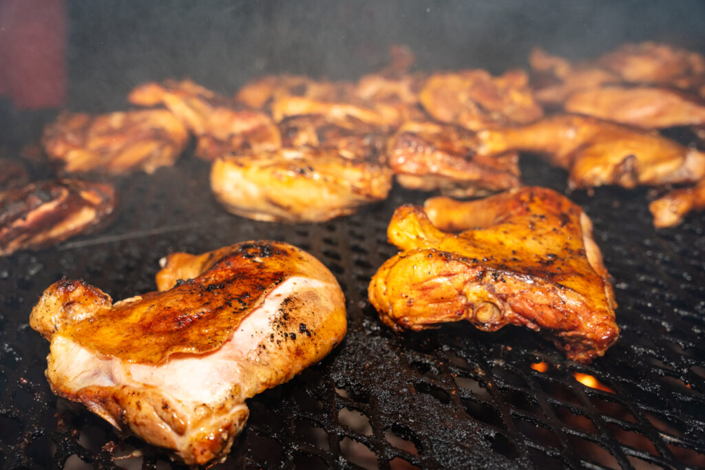 chicken on a grill